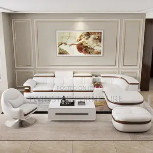 New Modern Luxury Leather L Shape Sofa Chairs