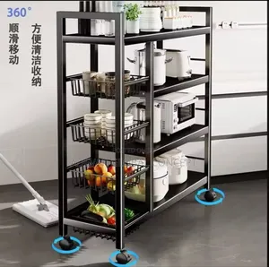 Multipurpose Kitchen Vegetable Fruit Storage Rack + Wheels