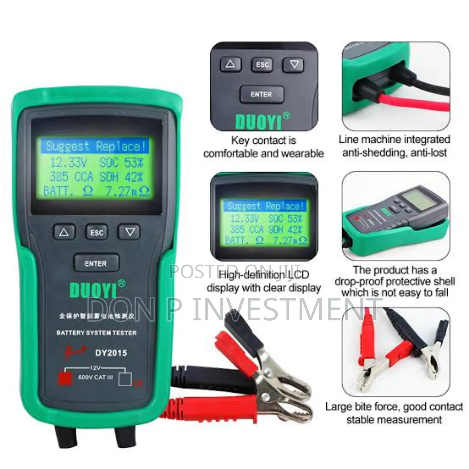 Duoyi Dy2015 12v Auto Battery Load Tester Tools 100-1700cca