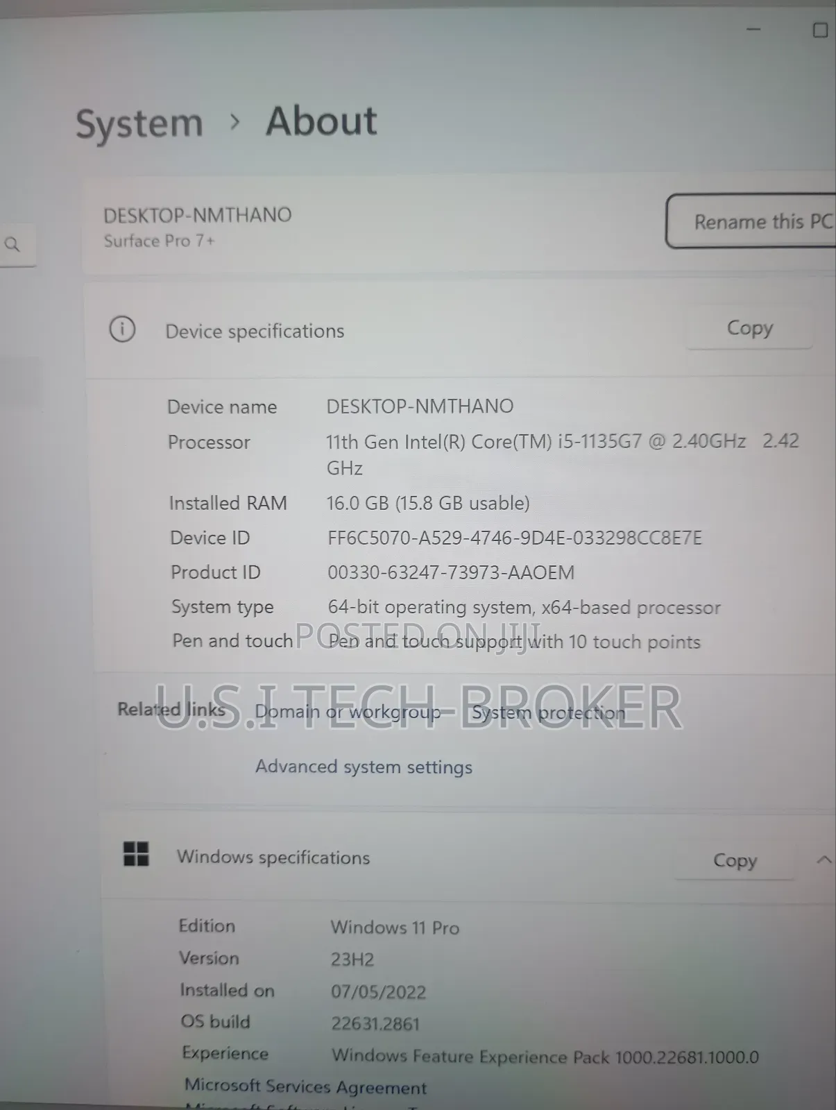 Laptop Microsoft Surface Pro 7+ 16GB Intel Core I5 SSD 256GB