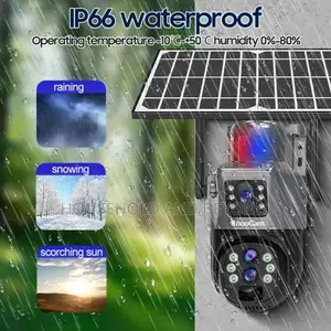 Solar PTZ Security Cameras, 2 Sreens With 2 Way Audio