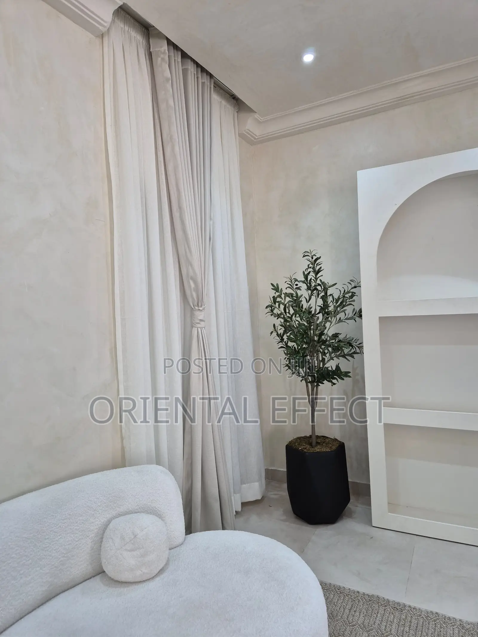 Artificial Olive Tree (180) With Matte Coral Pot ( Black)