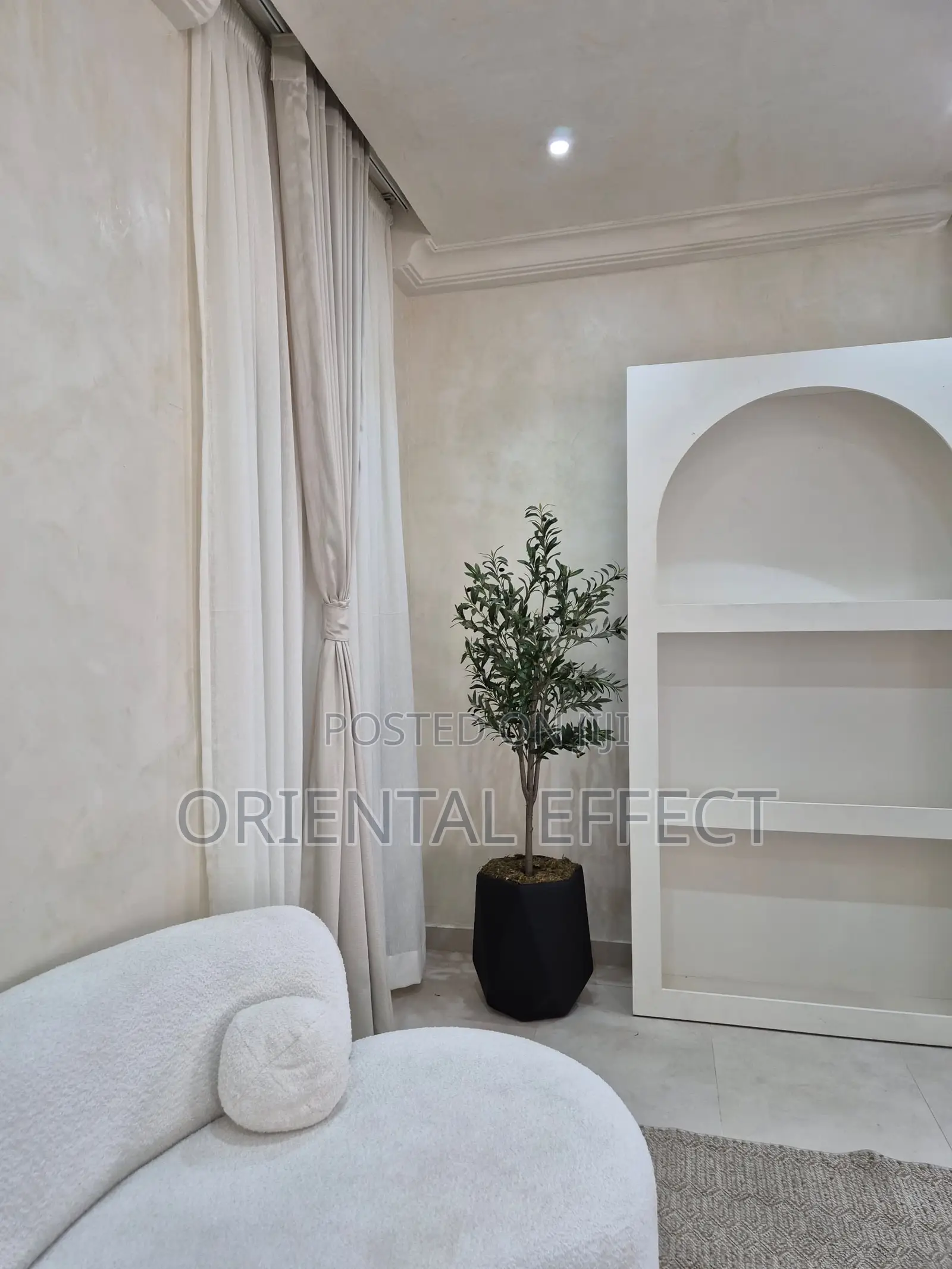 Artificial Olive Tree (180) With Matte Coral Pot ( Black)