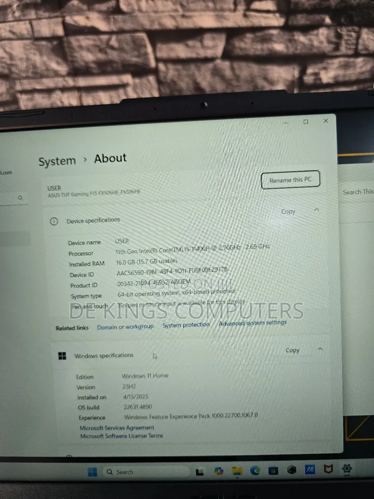Laptop Asus TUF Gaming FX504 16GB Intel Core I5 SSD 512GB
