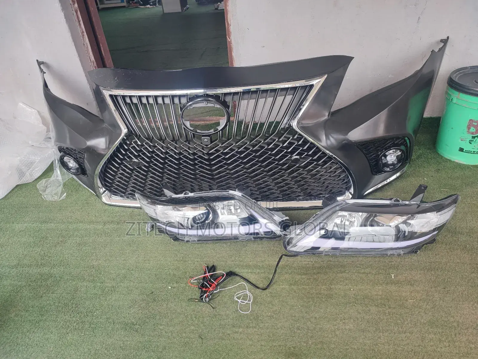 Set Complete Front Bumper and Head Light Camry Upgrade