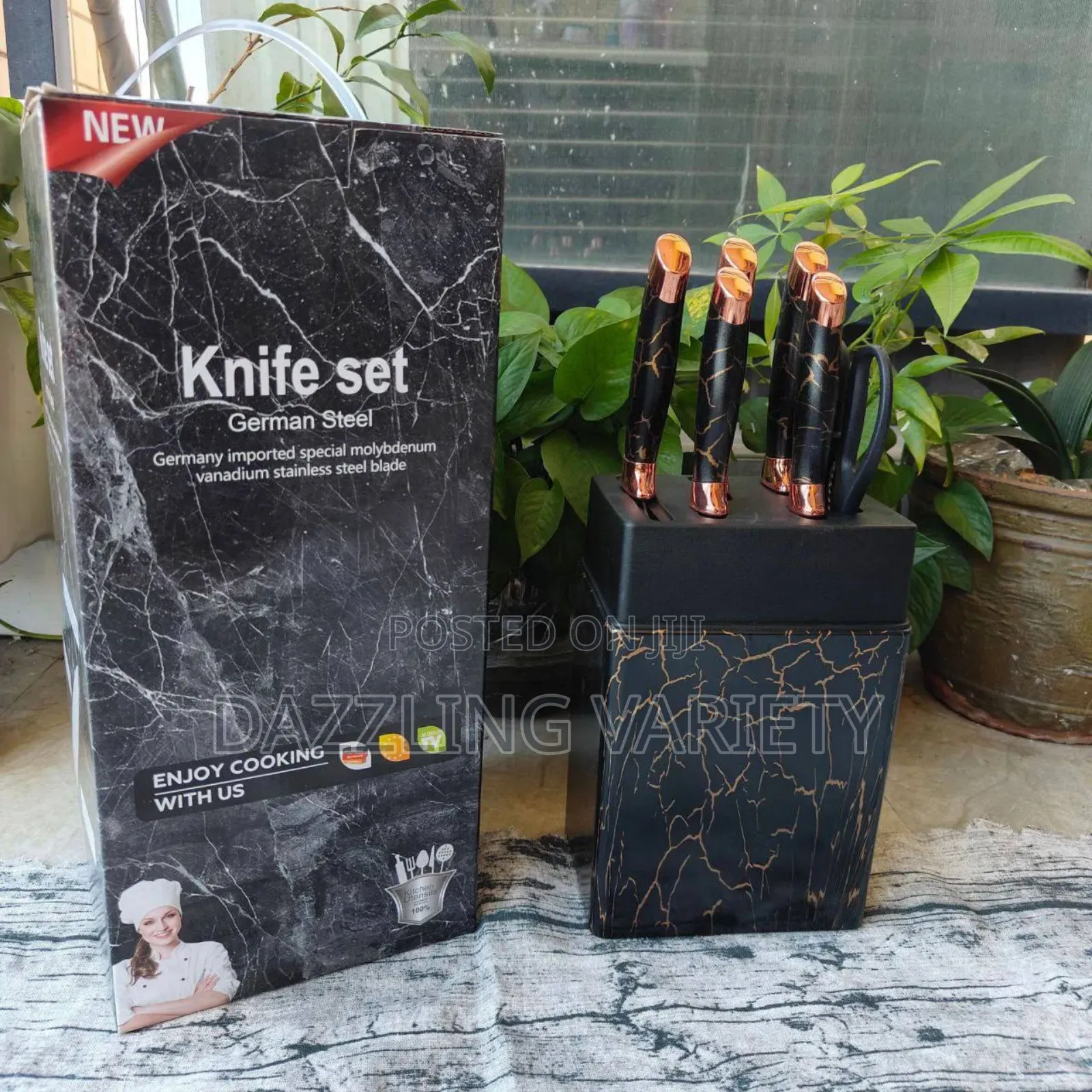 Best 7-Pieces Kitchen Knife Set + Scissors + Knife Sharpener