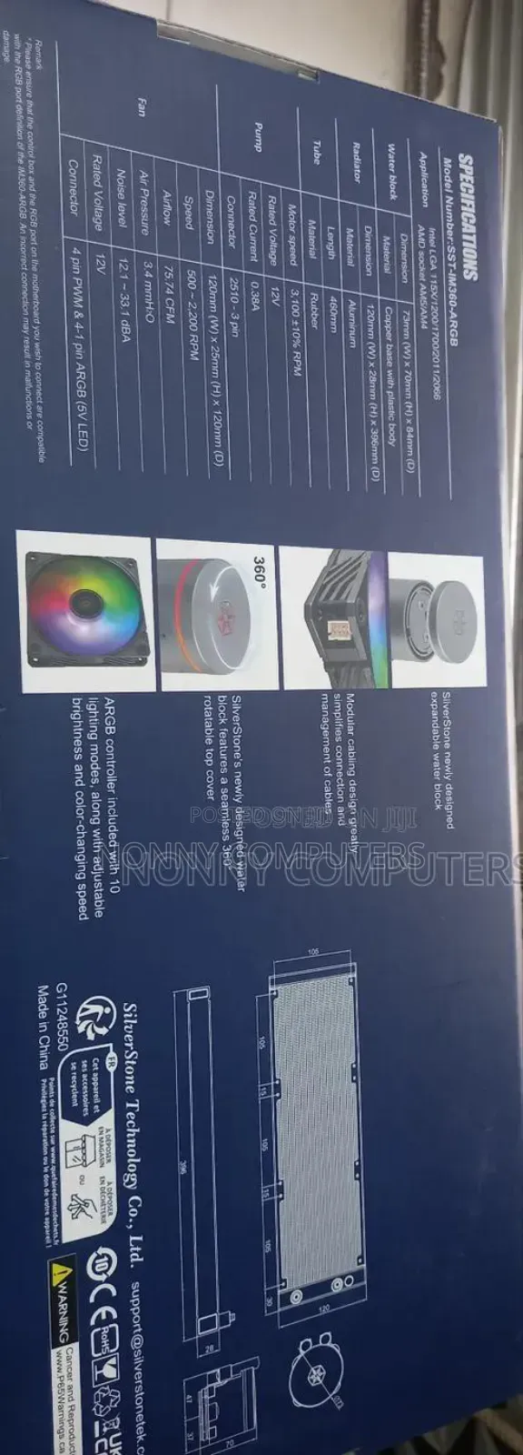 Sliver Stone RGB Addressablel Liquid Coolant