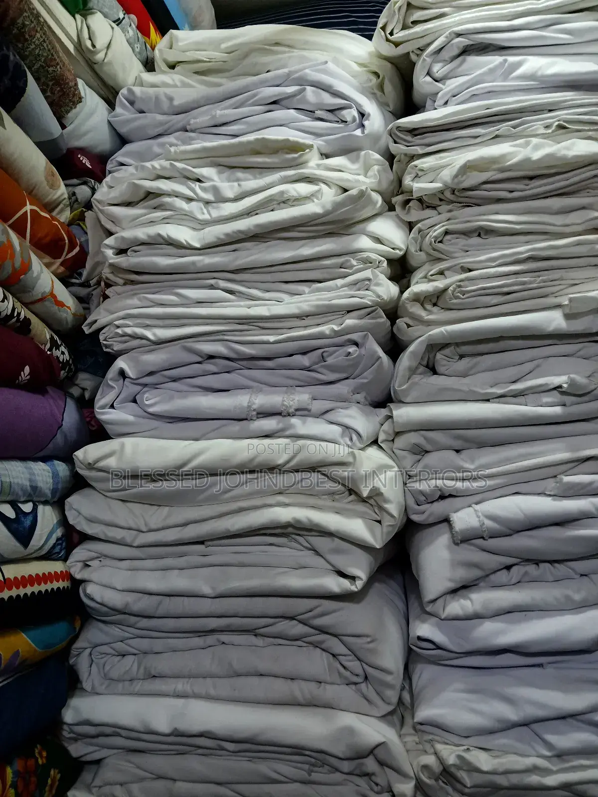 Pure Cotton Hotel White Bedsheets Materials