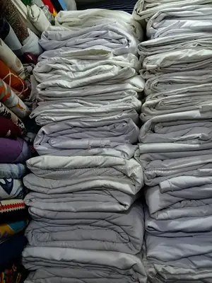 Pure Cotton Hotel White Bedsheets Materials