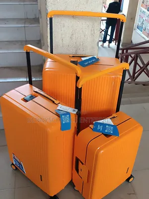 Set Of Complete Pp Orange Luggage Boxes With Wide Poles