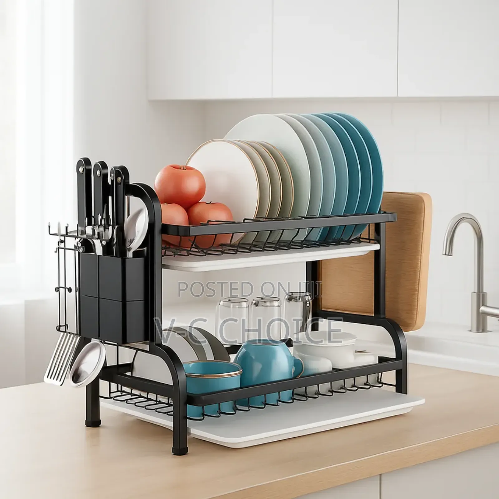Rust-proof Multi-layer Dish Dryingrack Utensil Holder 2layer
