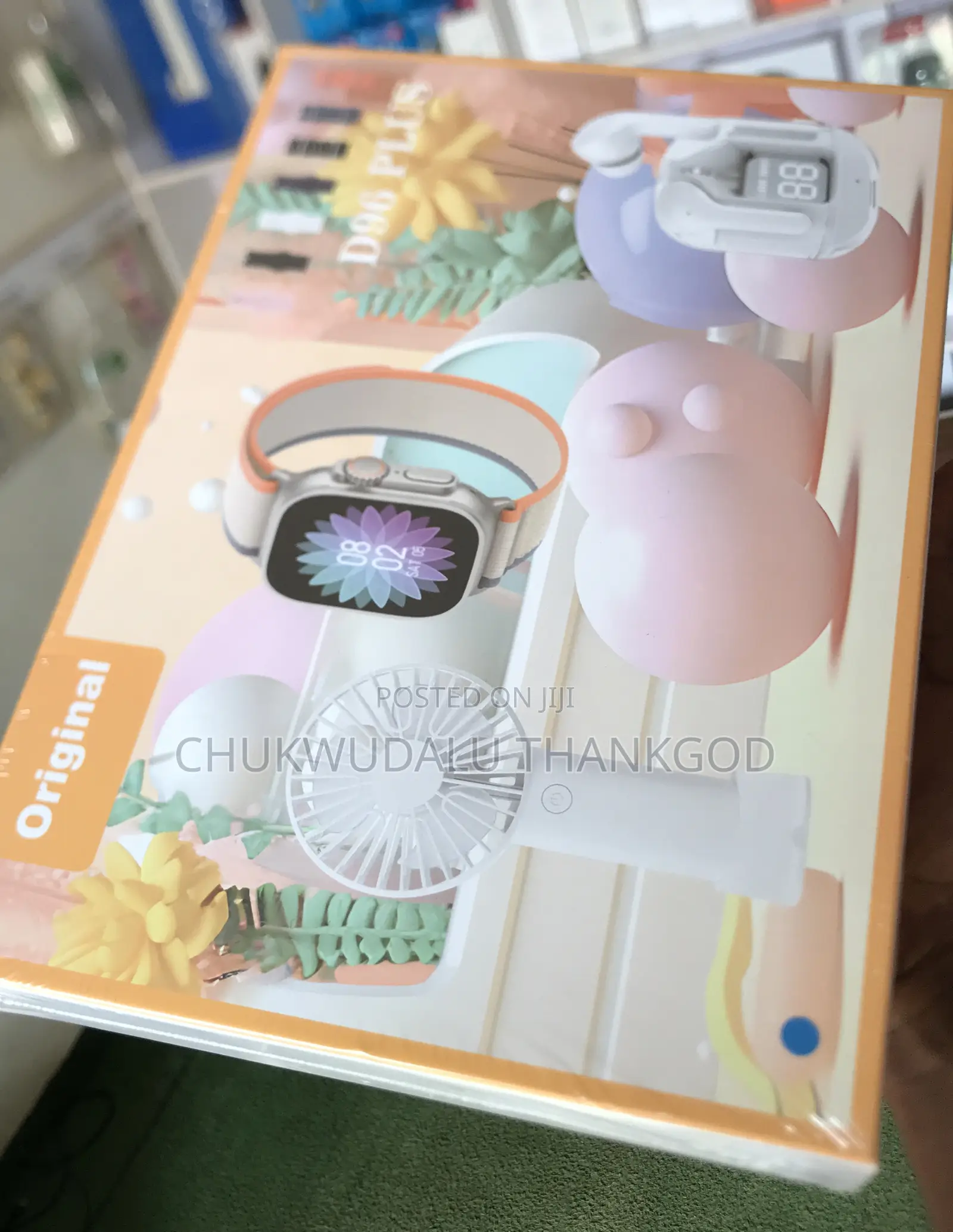 D96 Plus Smartwatch, Rechargeable Fan and Bluetooth