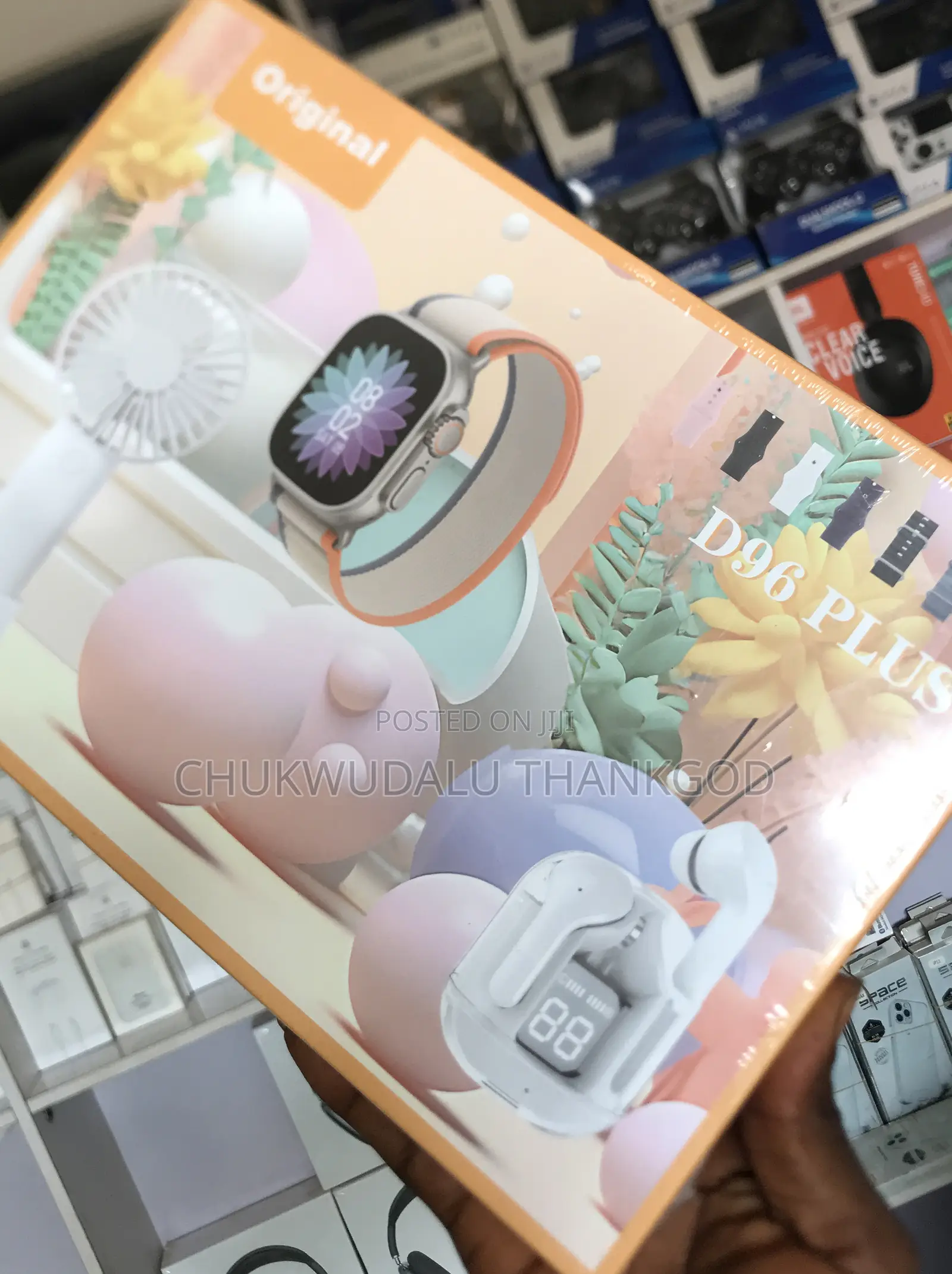D96 Plus Smartwatch, Rechargeable Fan and Bluetooth