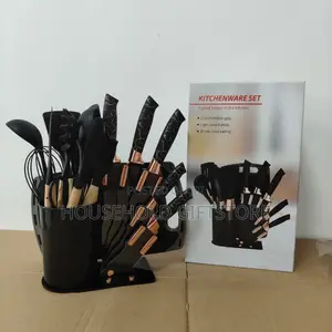 19pcs Silicone Spoon, Knives and Cutting Board