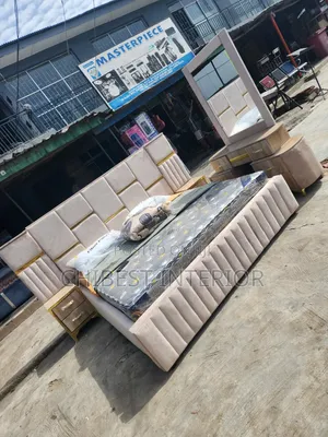 6by6 Bed With Advanced Dressing Mirror and Side Drawers