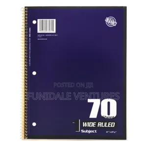 Norcom 70 Sheets Wide Ruled Spiral Notebook