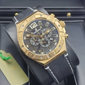 "Audemars Piguet Leather Chronograph Watch Replica for Men"