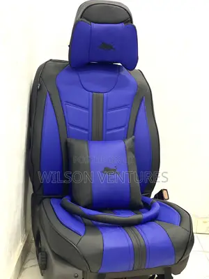 Photo - Universal 5 Seater Leather Blue Black Seat