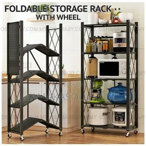 Foldable Storage Rack With Wheel