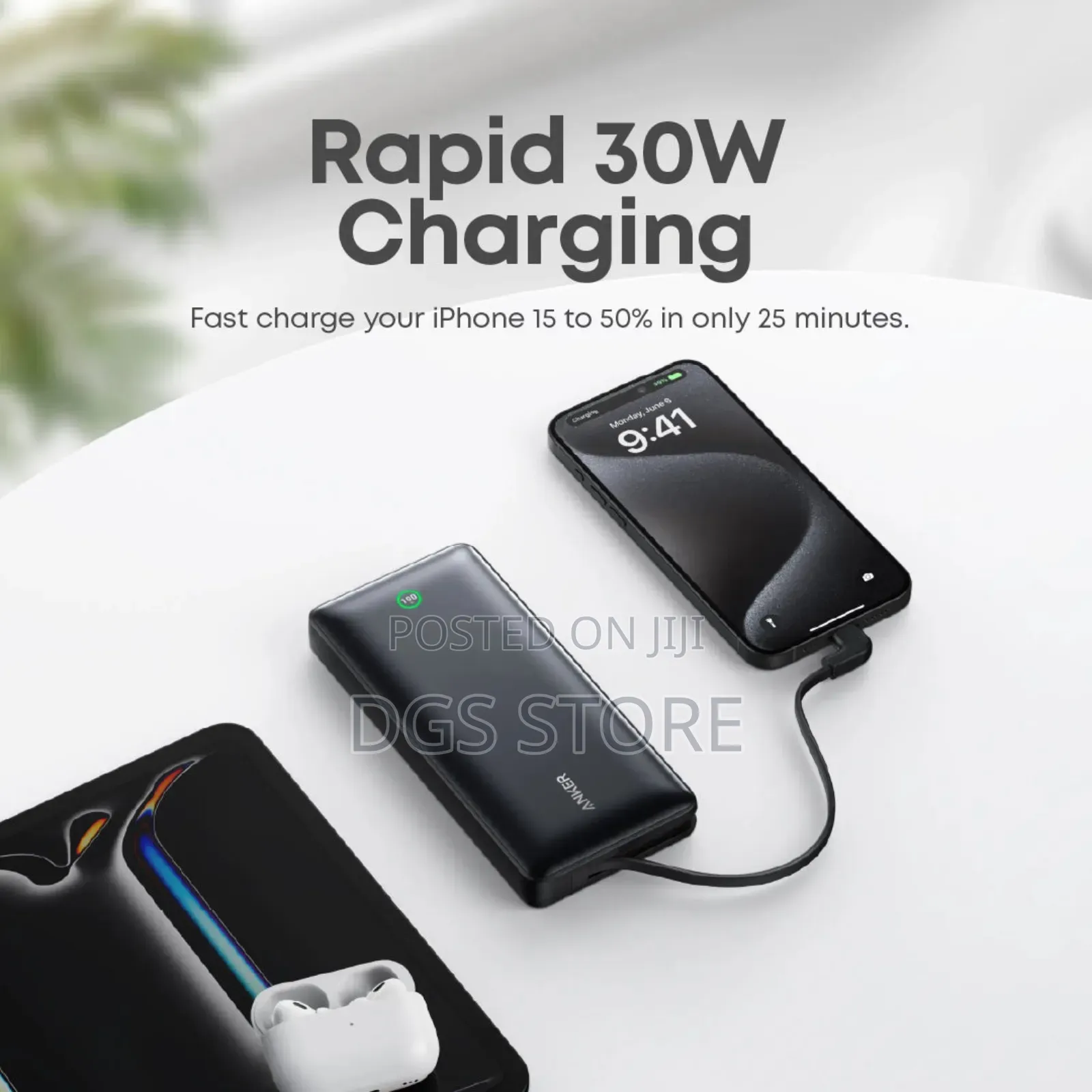 Anker Nano Power Bank 20,000mah 30w Built-in Usb C Cable