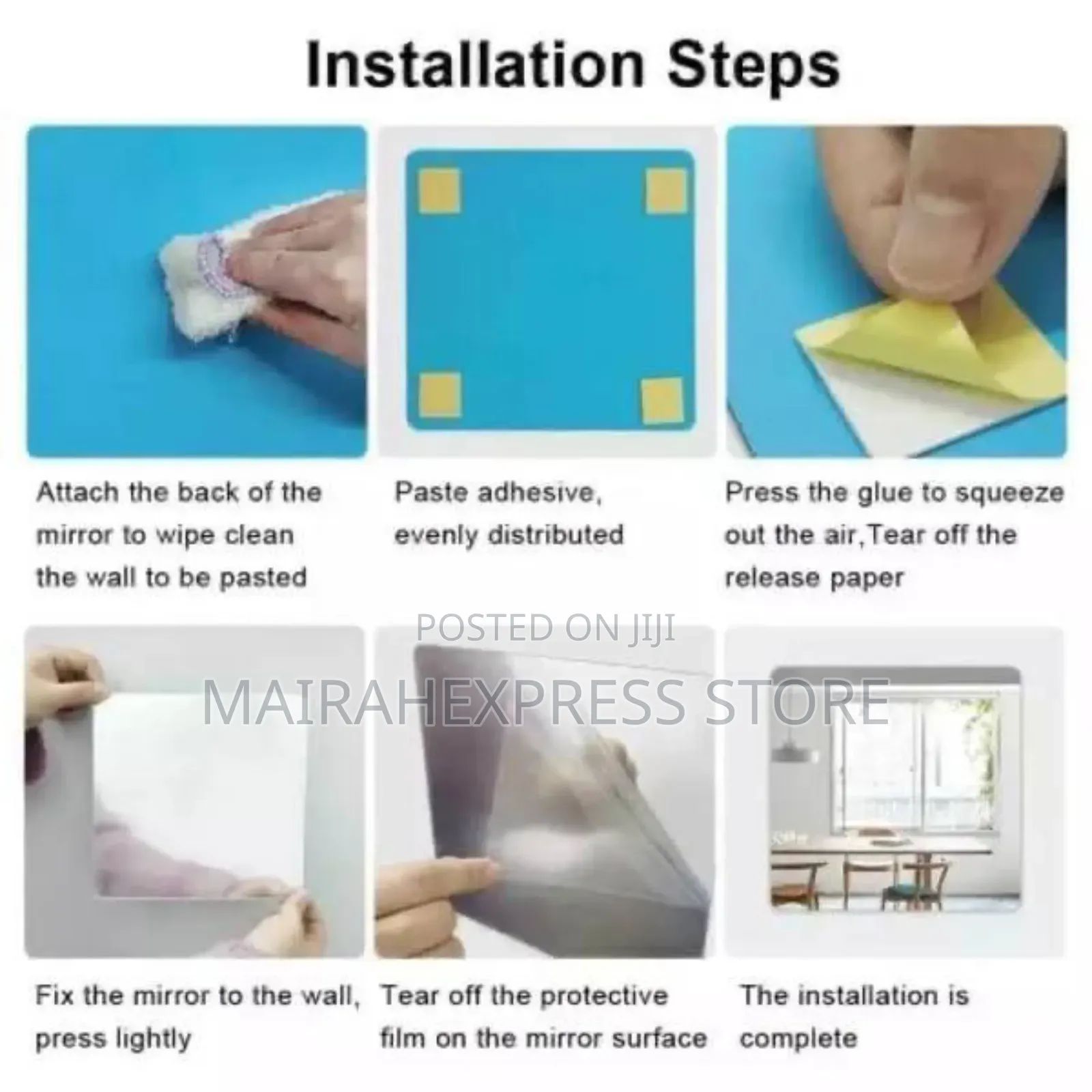 Self-Adhesive Removable Tile Home Decor Acrylic Mirror