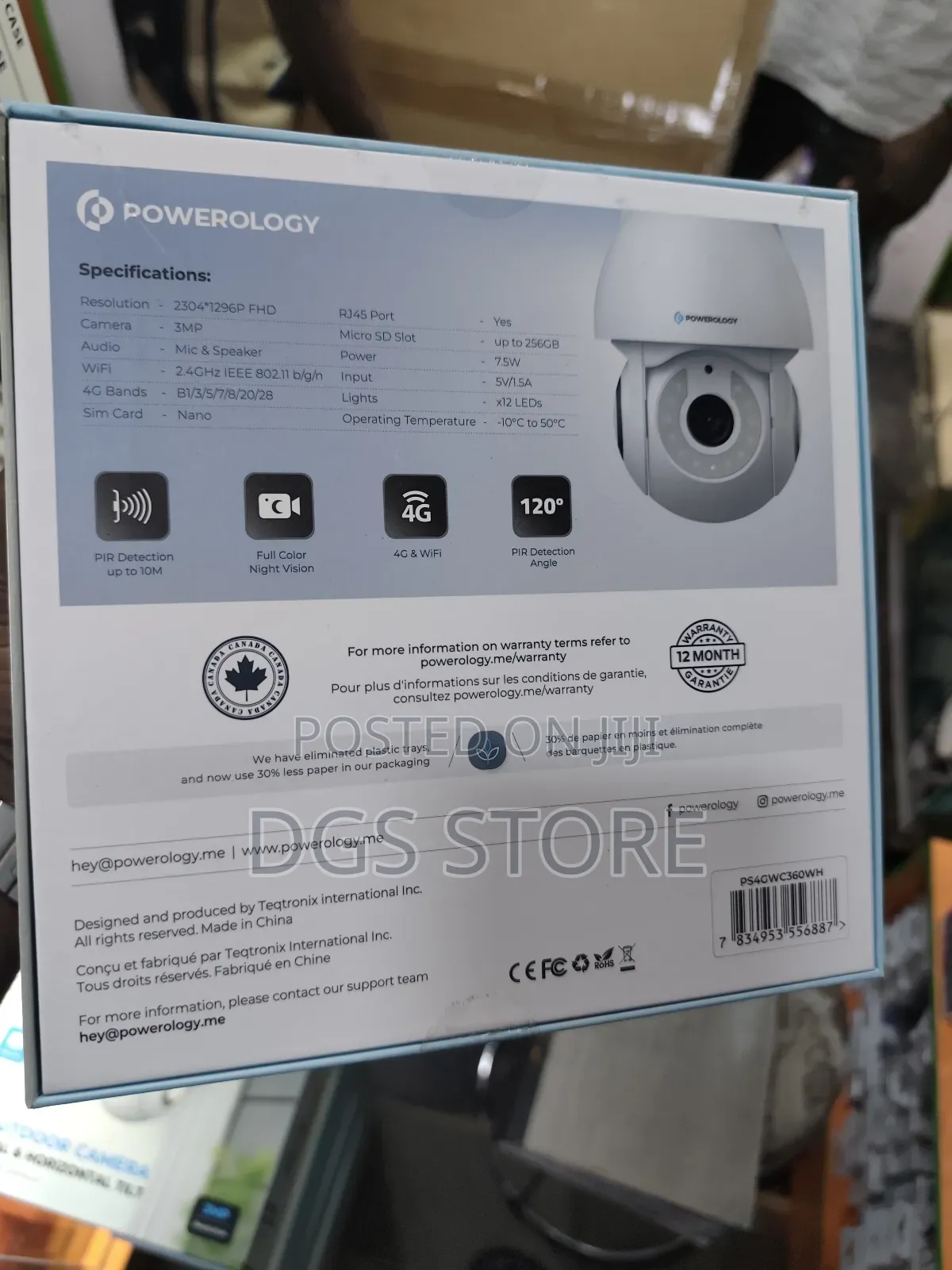 Powerology 4g Outdoor Camera Vertical Horizontal Tilt