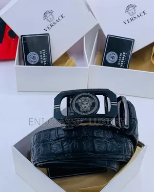 Original Luxury Leather Belts Versace Well Branded Package