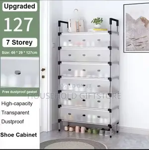 7 Layers Covered Dustproof Shoe Rack