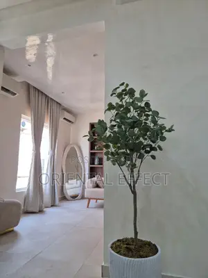 Artificial Eucalyptus Tree With Grey Granite Stripe Bowl