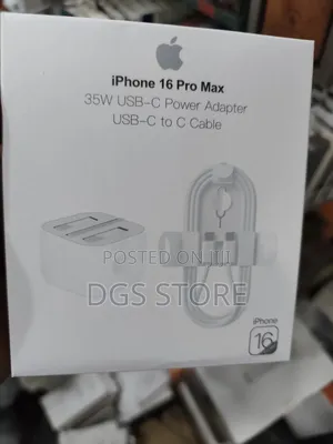 Apple iPhone 16 Pro Max 35w Usb C Power Adapter Usb C to C