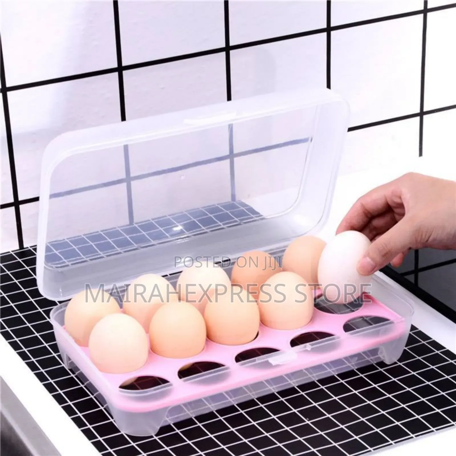 15 Grids Modernized Transparent Egg Rack/Organizer