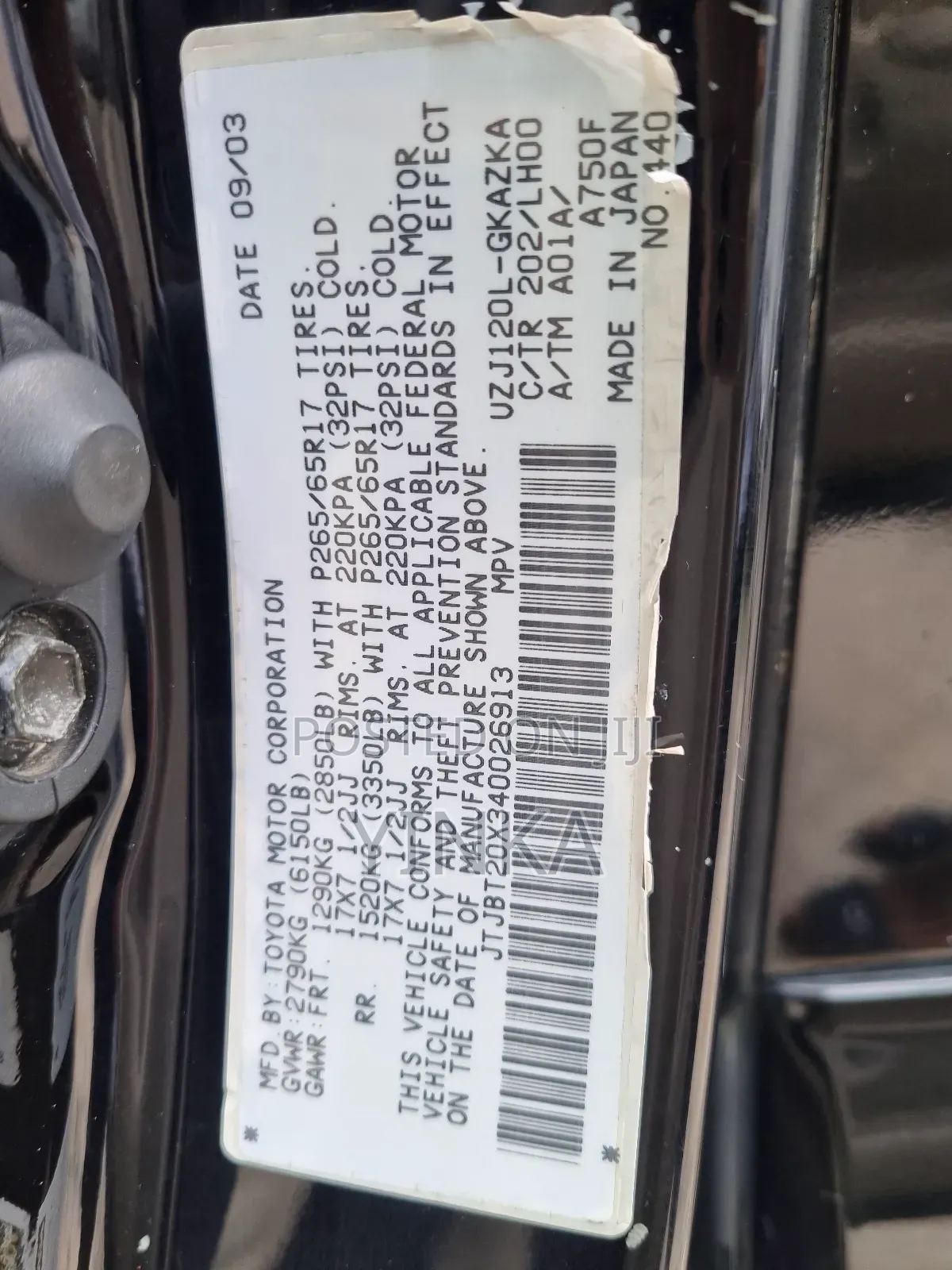 Lexus GX 470 2004 Black