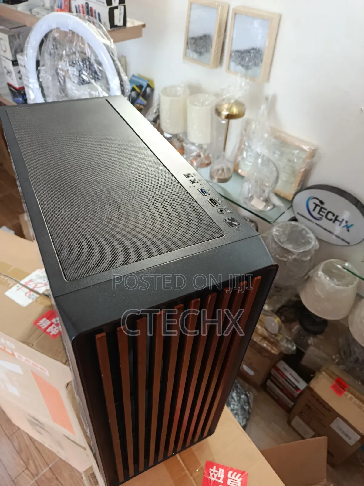 Wjcoolman Atx Gaming Computer Case Solid Wood Panel 7 Fans