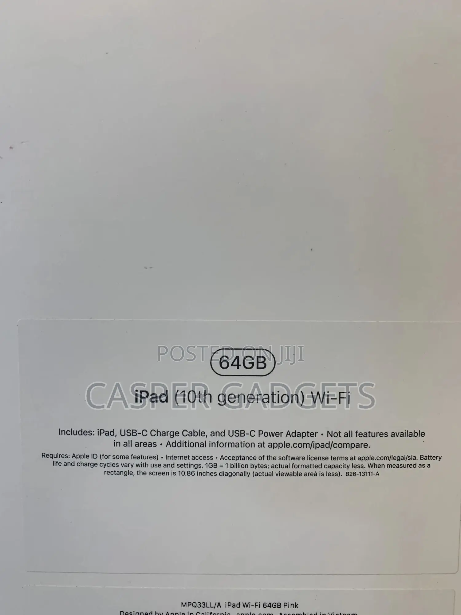 New Apple iPad (2022) 64 GB Pink