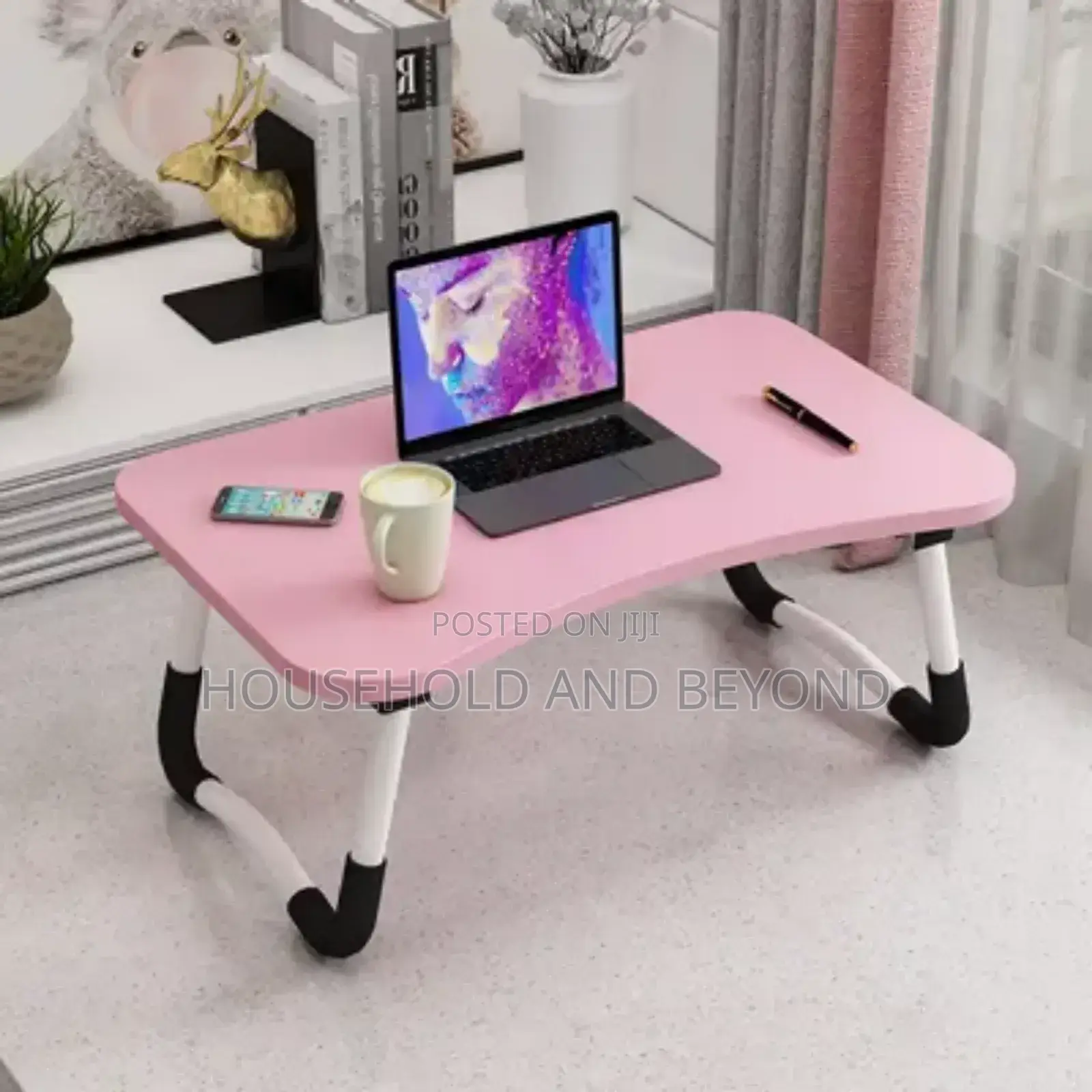 Foldable Bedside Laptop Table Without Drawer