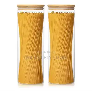 Tall Spaghetti Jars With Bamboo Lids