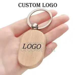 12 Pieces Custom Wooden Keychain Laser