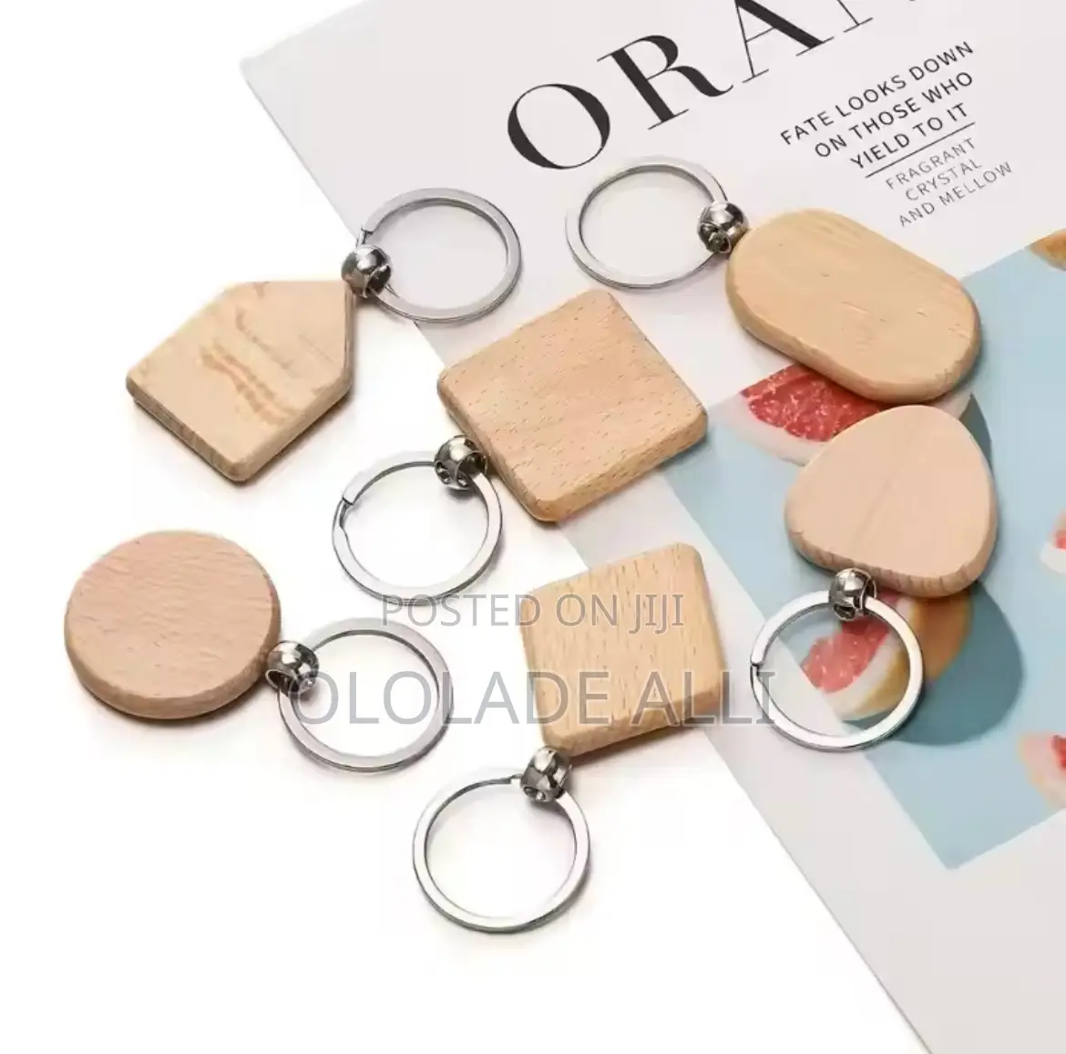 12 Pieces Custom Wooden Keychain Laser
