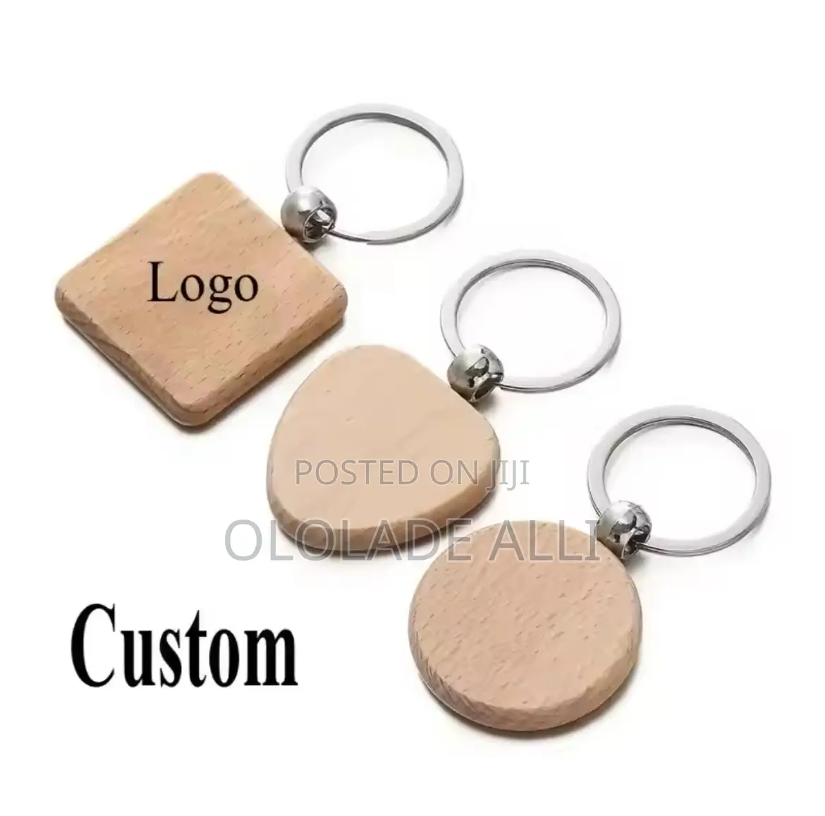 12 Pieces Custom Wooden Keychain Laser