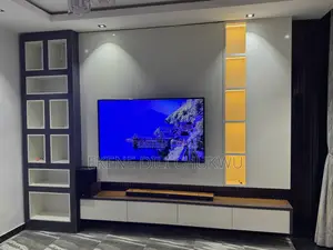 Wall Panel Entertainment Units With Flower Vase Led Light