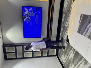 Wall Panel Entertainment Units With Flower Vase Led Light