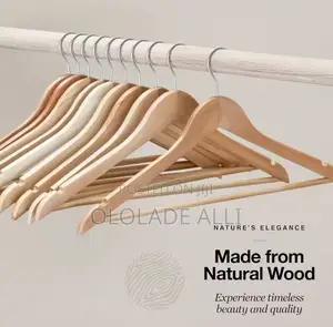 10 Pieces Premium Wooden Hangers Durable
