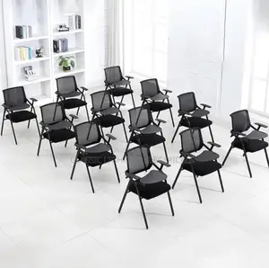 Metal Frame Armless Stacking Chair Training Staff Chair