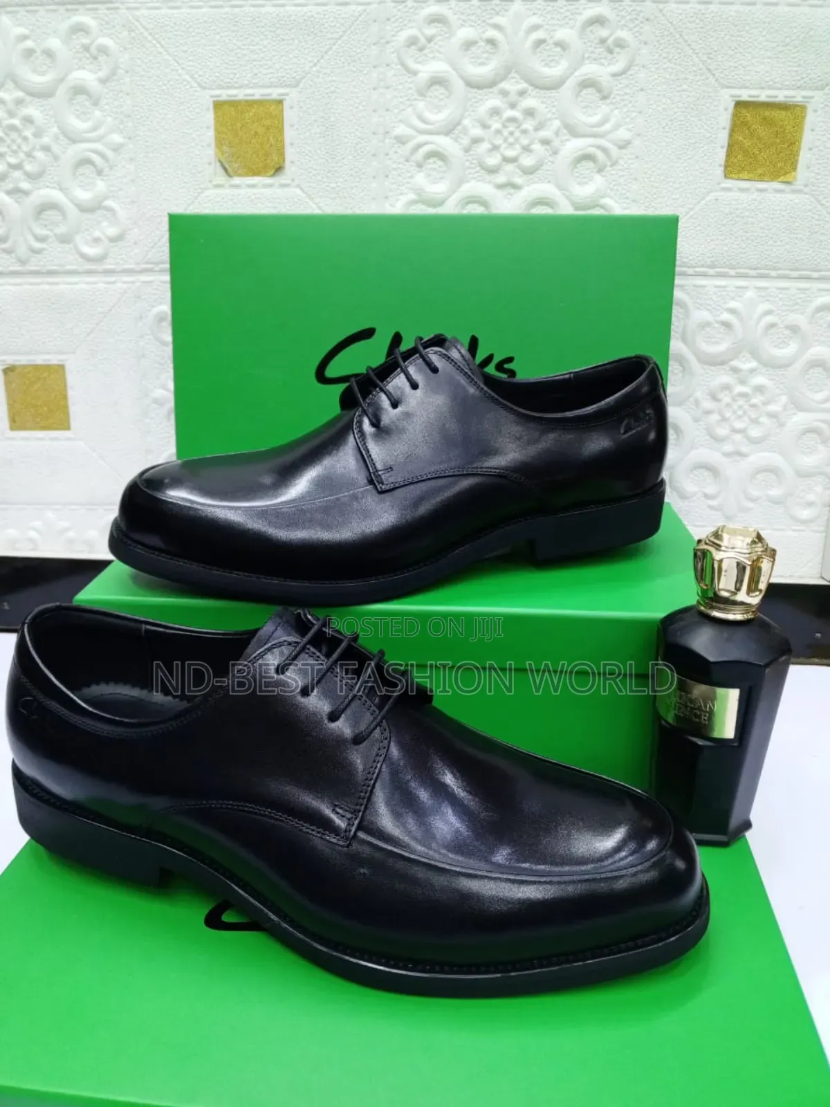 Black Leather Clarks