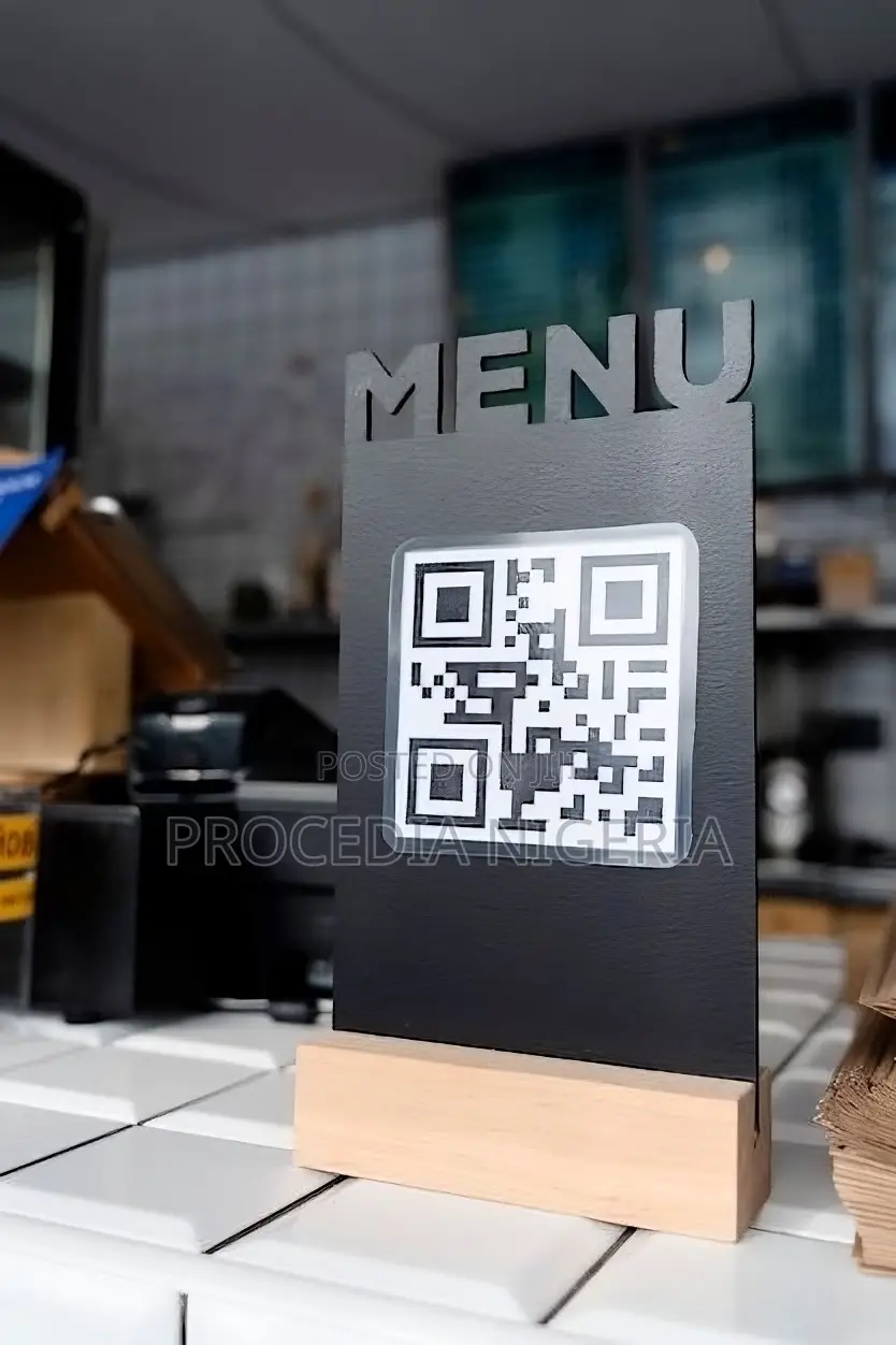 Custom Name Restaurant Qr Code Menu, Acrylic Frame,