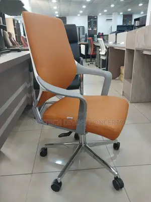 Classy Office Swivel Chair Orange and White