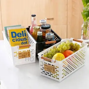 Plastic Desktop Storage Basket Rectangular Bathroom Portable