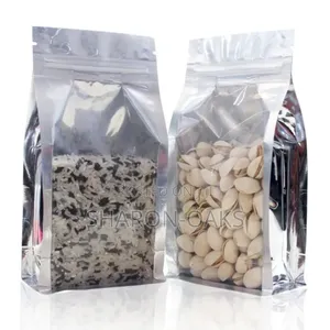 Silver Transparent Flat Bottom Pouch 14x24cm