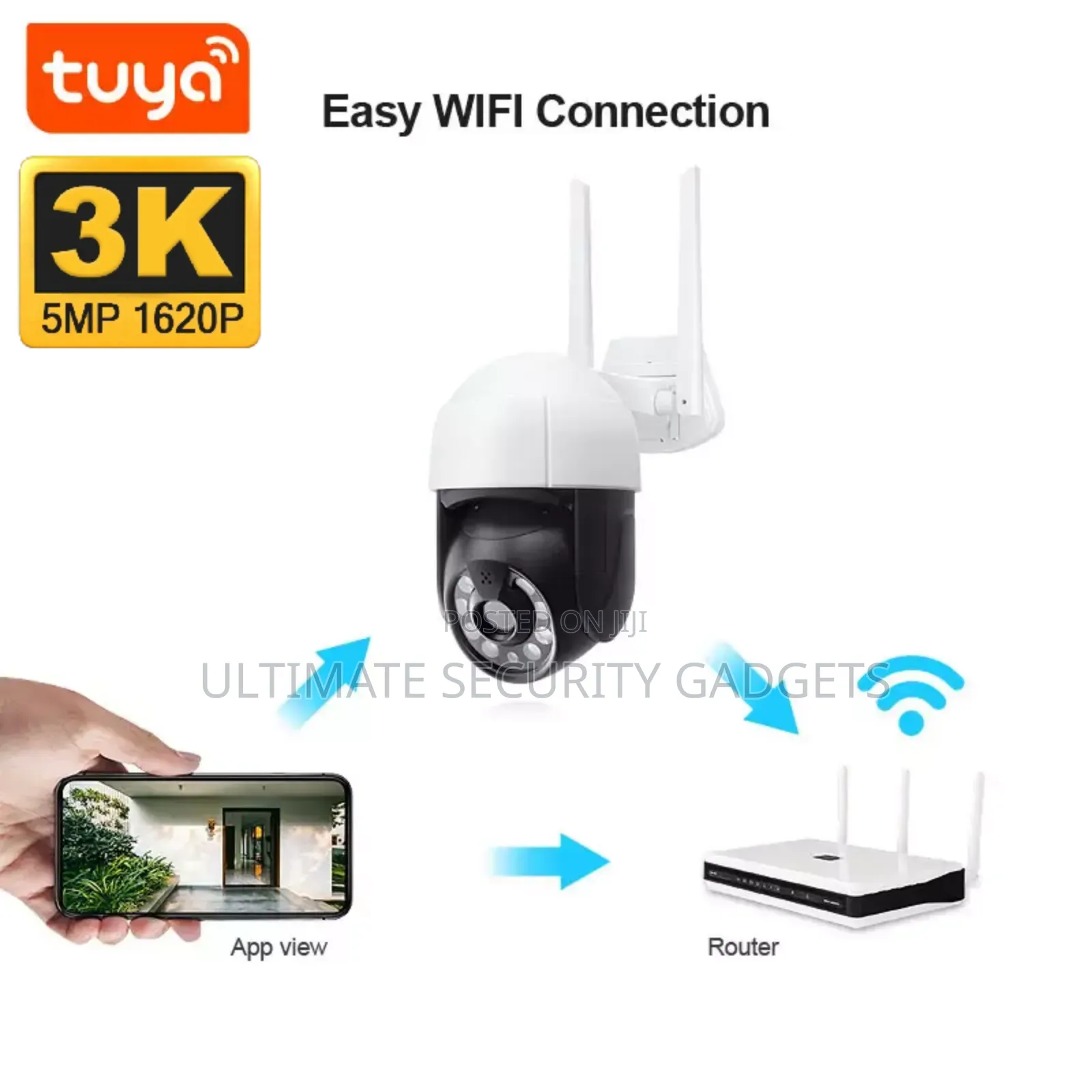 Wi-Fi Tuya Smart Waterproof PTZ Camera With Lan Port
