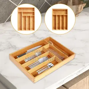New Bamboo Drawer Organizer 5/6 Compartments Bamboo Drawer